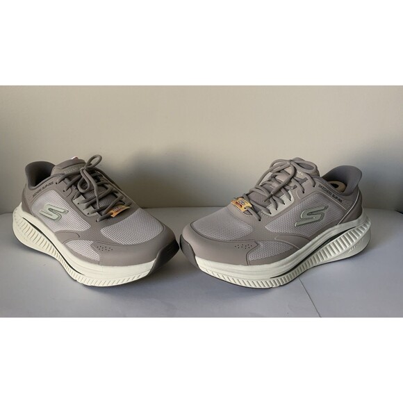 Skechers Slip ins Arch Fit Mens Extra Wide 12 Taupe Go Walk Max Cushion NIB - Picture 7 of 14